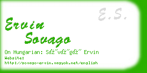 ervin sovago business card